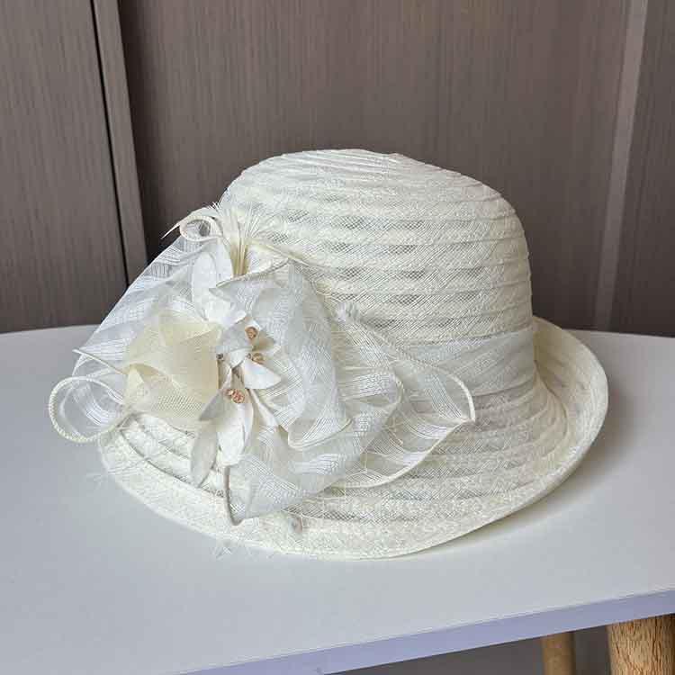 New brocade flower half-roll top hat summer breathable mesh visor hat women's fashion versatile sunscreen basin hat