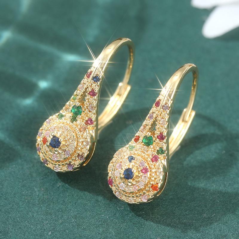 Earrings copper Korean version ins temperament simple pearl geometric earrings straight
