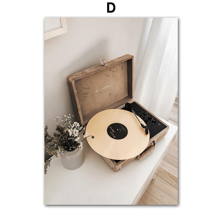 Wall Art Canvas Painting Vintage Camera Record Player Typewriter Car Nordic Posters And Prints Wall Pictures For Living Room