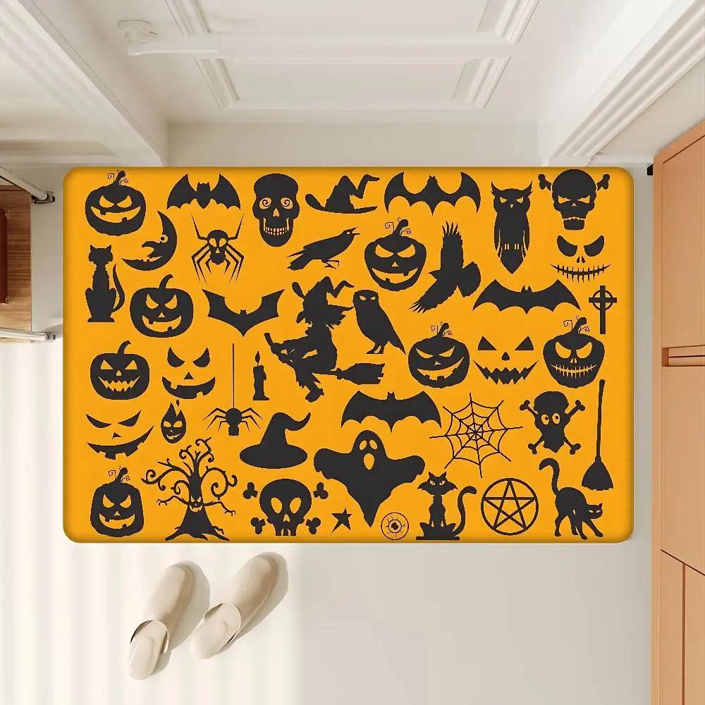 Halloween Cartoon Patterns Hallway Carpet Retro Multiple Choice Living Room Kitchen Rug Non-Slip Welcome Rug