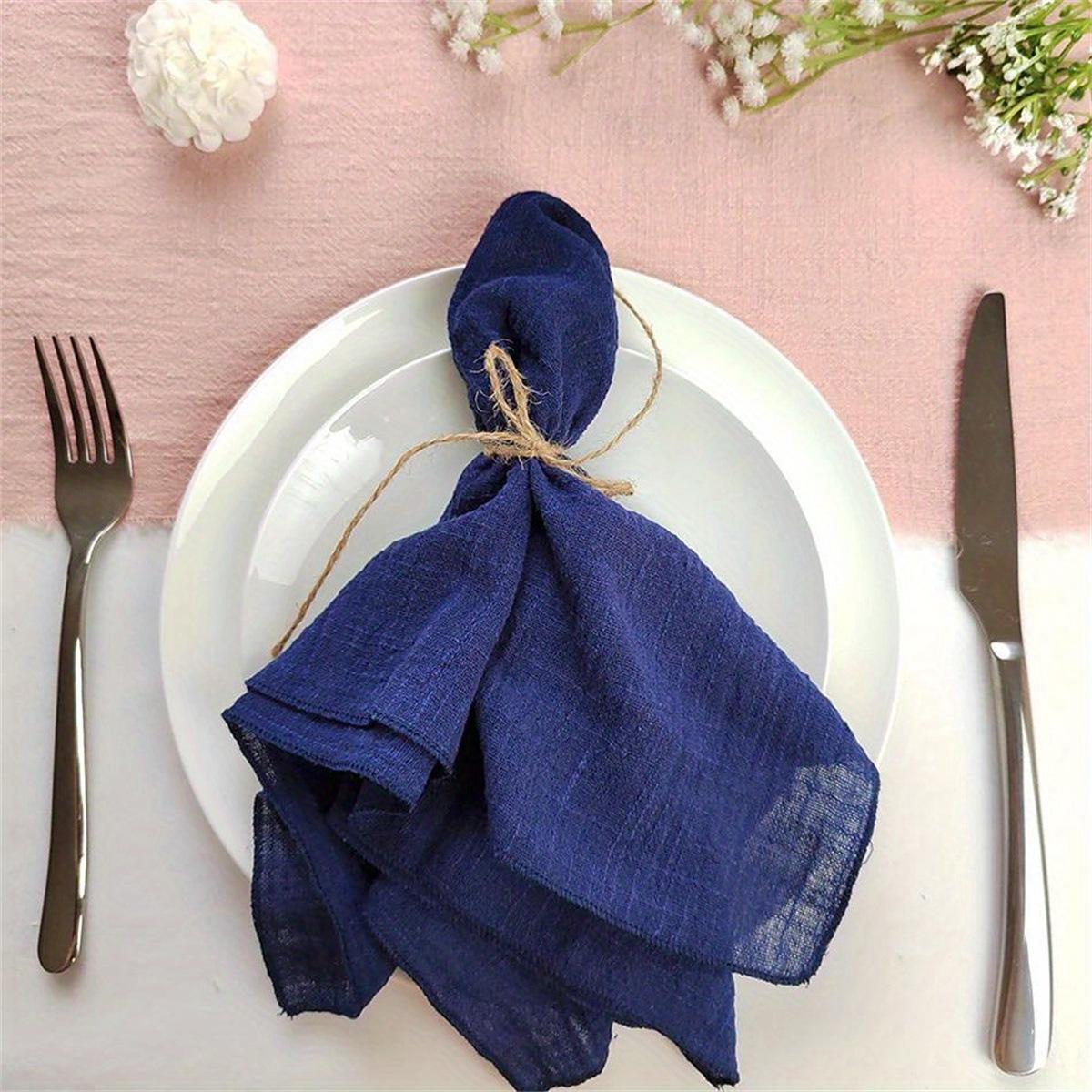 

12pcs Christmas Napkins 100% Cotton Soft Fabric Cloth Napkins 30x30cm Gauze Fabric for Wedding Decor Dinner Tea Towel Table Christmas Decor 12pcs-30x 30cm темно-синий