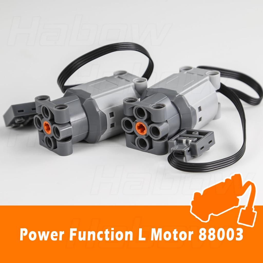 Habow Technic Power Functions Compatible with Lego Motor MOC Technic Parts L-Motor-88003 (3 Pieces)
