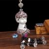 Diamond -inlaid, Crystal Car Pendant Cars Inner Township Decoration Female Maitreya Buddha Statue Mirror Car Hanging Men