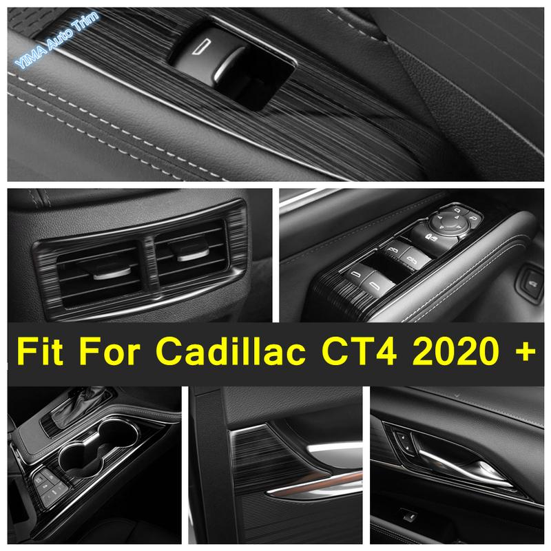 For Cadillac CT4 - 2024 Black Car Window Lift / Handle Bowl / AC Air Vent / Gear Shift Decor Frame Accessories Cover Trim