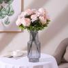 Faux Peony Bouquet 13 Heads Flowers Bud Vintage Artificial Peony 47cm Silk Flowers for Wedding Home Decoration,1pc
