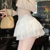 Ballet Style Sweet Fairy Tulle Mini Skirt Women 2026 Summer High Waist Polka Dot Ruffle A Line Cake Skirt for Daily Casual