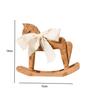 Heirloom Wooden Rocking Horse HandCarved Montessori Nursery Decor with Organic Cotton Bow FSC Oak Toy Non-Toxic Baby Shower Gift