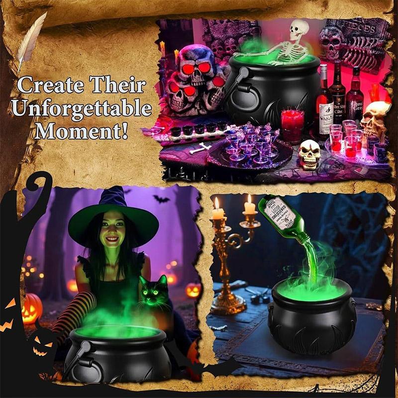 Witch Cauldron Halloween With LED Light & Fog Mist Maker Skeleton Decor For Spooky Hocus Pocus Party Cauldron Halloween Suit