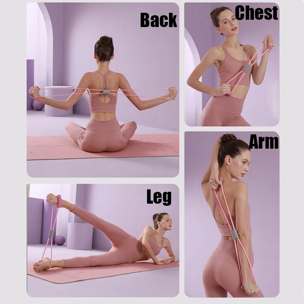 8-förmige Widerstandsbänder Zugseil Brust Arm Rücken Schulter Dehnbänder Trainingsgeräte für das Heimtraining Krafttraining