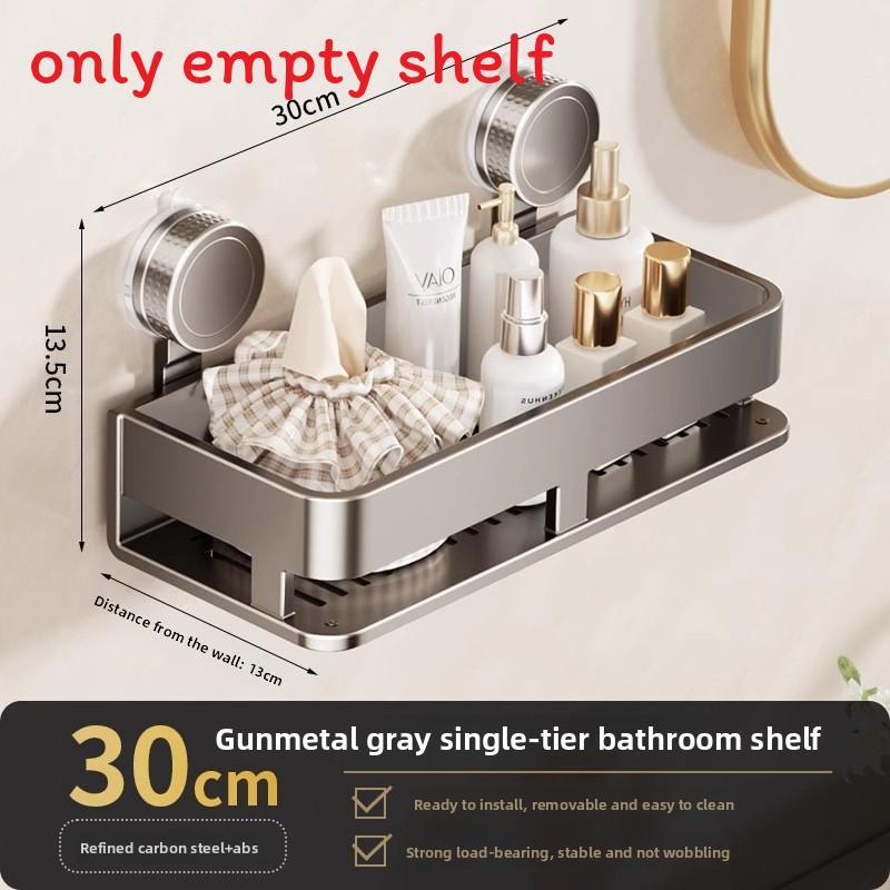 Suction Cup Bathroom Shelf With Removable Water Drainage For Home Organization