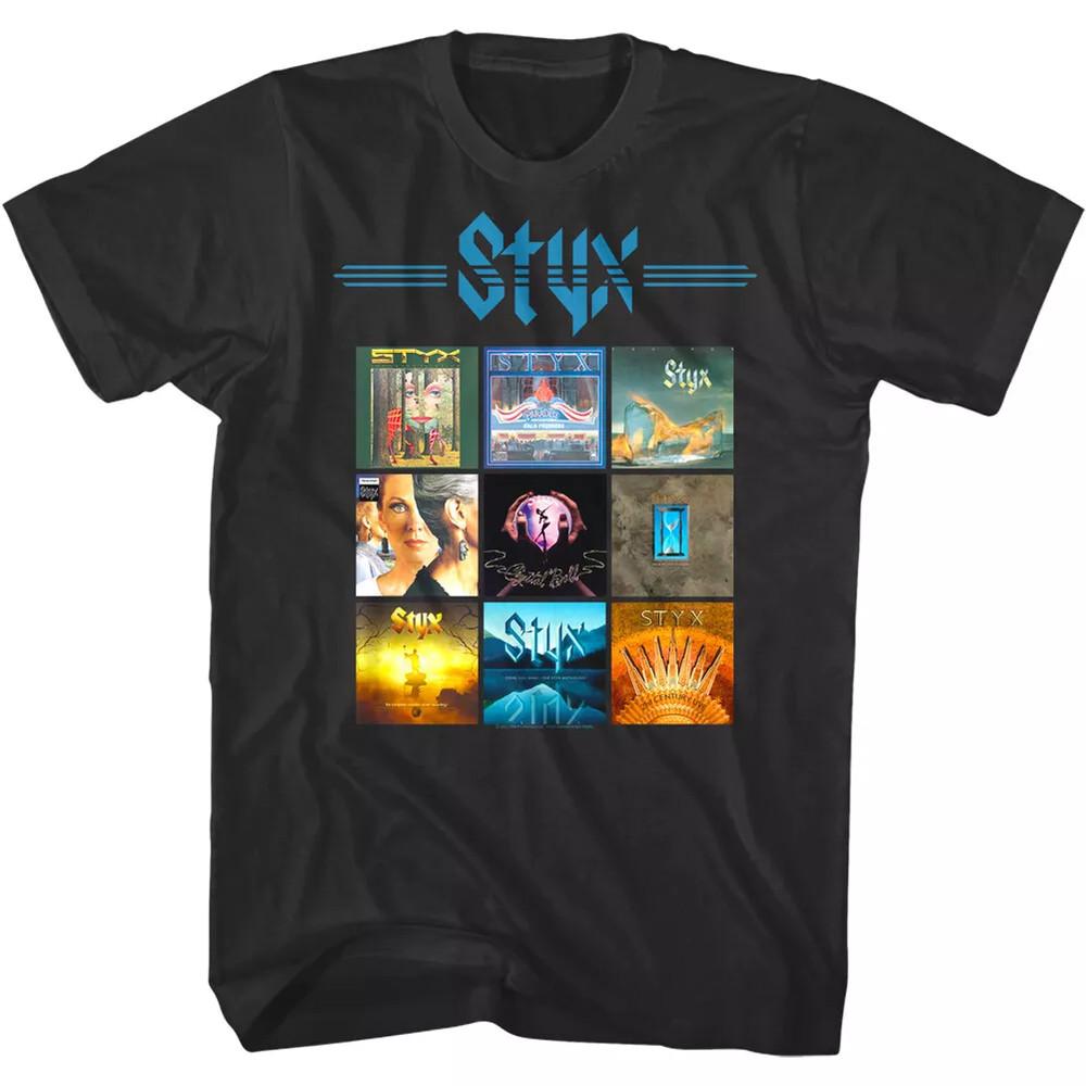 Styx Album Covers Collection Black T Shirt Full Size S-5XL Unisex T-Shirt XXXL