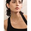 Yhpup Stainless Steel Natural Freshwater Pearls Charm Pendant France Necklace Waterproof Hypoallergenic Stylish Jewelry for Wome