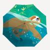 1pc Sloth Swimming Automatic Folding Umbrella - Compact 8-Rib Design, Durable Plastic & Iron, Lightweight for Outdoor Daily Use007