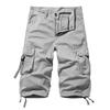Men's Cotton Below Knee Length  3/4 Long Shorts Men's Tactical Capri Pants Multi Pocket Summer Twill Work Cargo Pants Man