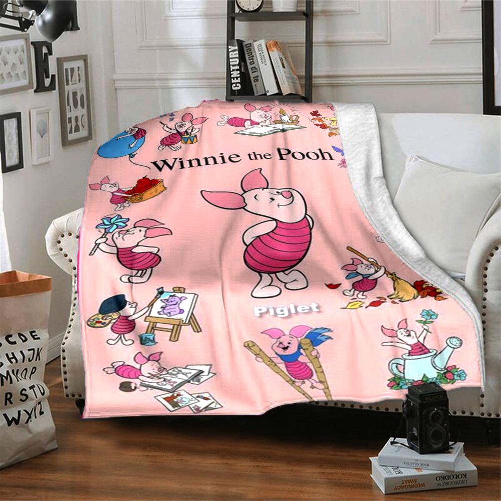 Winnie Pooh Adventures Flannel Blanket Super Soft Warm Cozy Blanket For Sofa Bed Office Travel Allseason Home Decor Gift