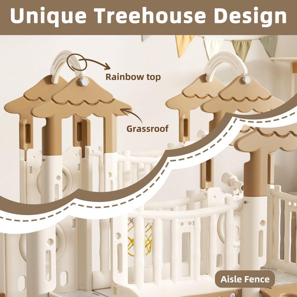 Toddler Slide 9 in 1 Jungle Slide Outdoor Playset for Toddlers Age 1 Kids Baby Indoor Playground for Backyards with Climbing Wa