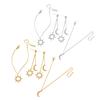 Women Adjustable Bracelet Asymmetrical Sun Moon Design Long Pendant Drop Earrings Face Slimming Jewelry