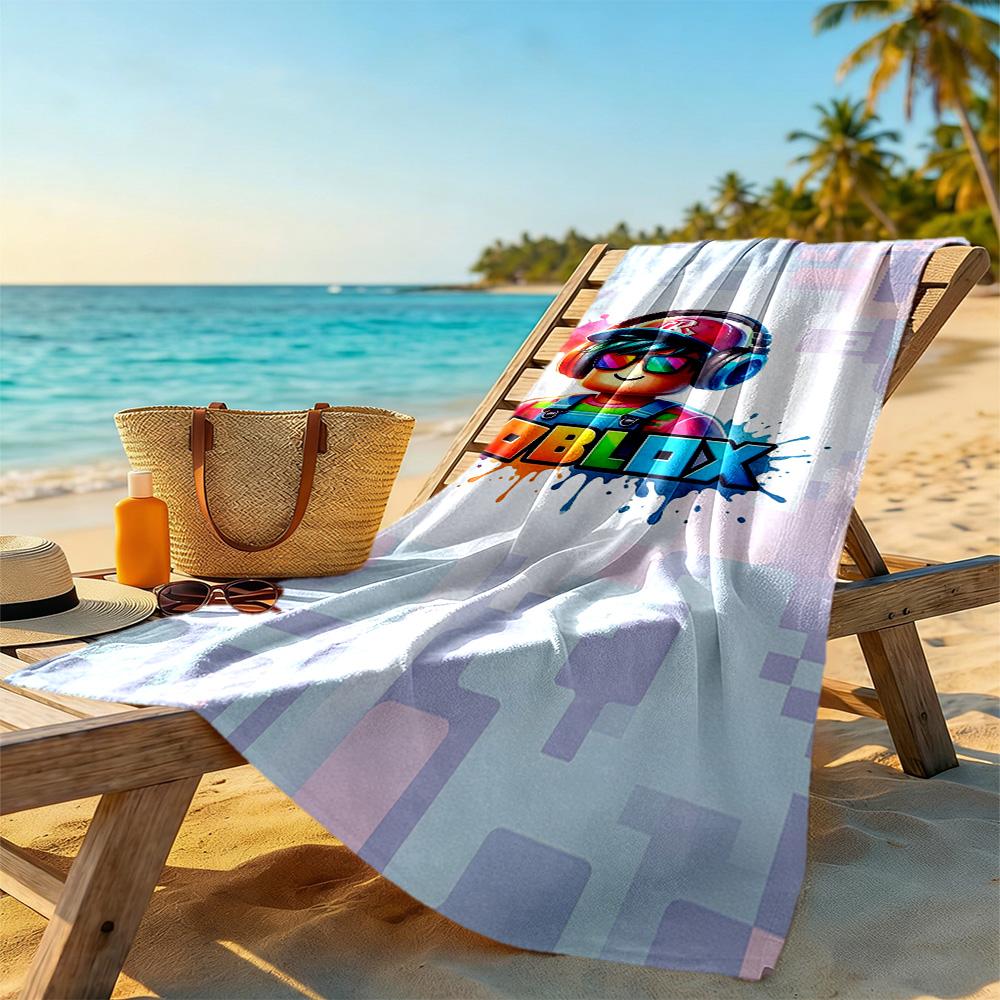 Roblox Strandtuch Hohe Saugfähigkeit & Schnelltrocknend Bequem Leicht Tragbar für Schwimmen, Strand, Camping, Reisen, Strandzubehör, Fitnessstudio
