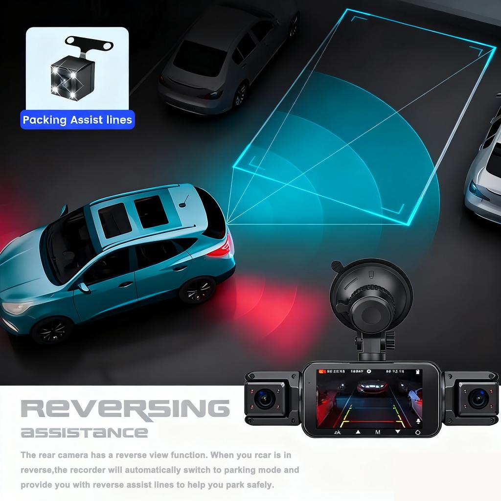 360° Dashcam Car Camera Recording Wifi Wireless Webcam Way Video Recorder 1080P 24 Parking 4 Channel Car Black Box