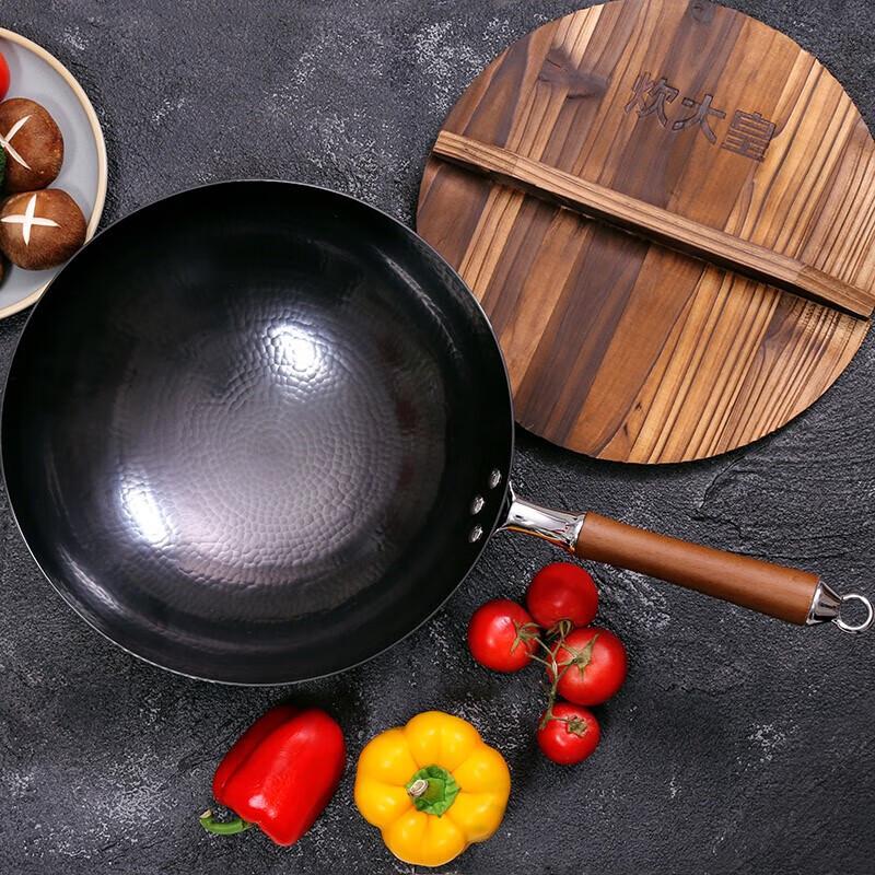 Chuida Huang 32cm Unbeschichteter Handgefertigter Eisenwok