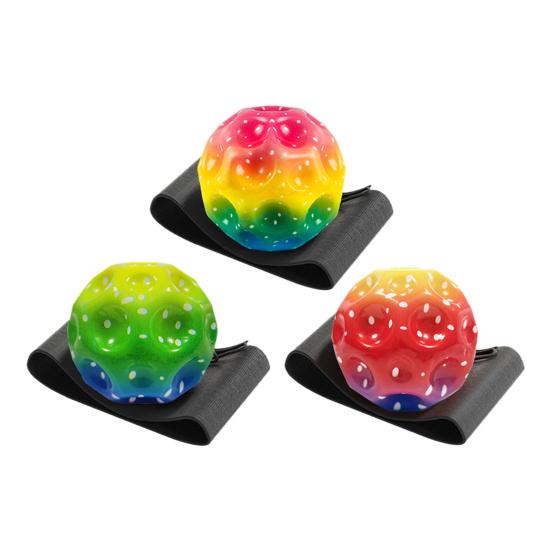 

High Elastic Rebound Wrist Ball with Polygonal Grip And Moon Bumps for Kids And Seniors Stress Relief Fitness Toy Adjustable Cord Wrist Exercise Ball