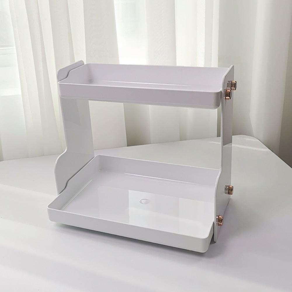 

Органайзер для аниме-фигурок Двухъярусная полка для хранения Подставка-дисплей Органайзер для туалетного столика Комната белый