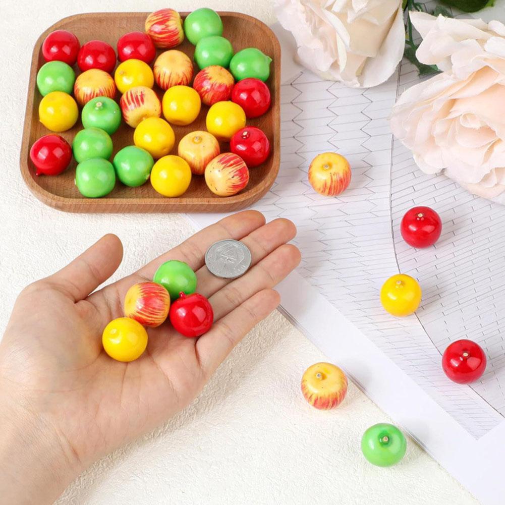 60pcs Mini Artificial Foam Apples Colorful Cabinet Wedding Table Decorations Christmas Gift Decorations