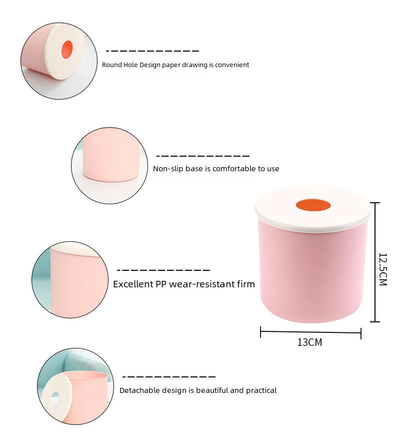 Runder Papierhandtuchhalter aus Kunststoff für die Aufbewahrung zu Hause oder auf dem Schreibtisch im Büro