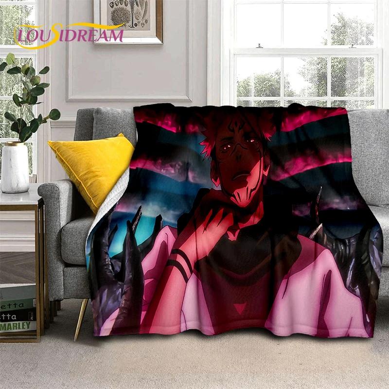 3D Jujutsu Kaisen Anime Cartoon Itadori Yuji Soft Flannel Blanket,Throw Blanket Comfortable Blanket for Picnic Beds Sofa Home