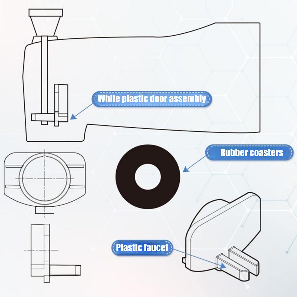 Bathtubs Spouts Diverter Repair Set Leakproof Fix Replacement Parts Portable Accessory for Shower Faucet Use 6pcs