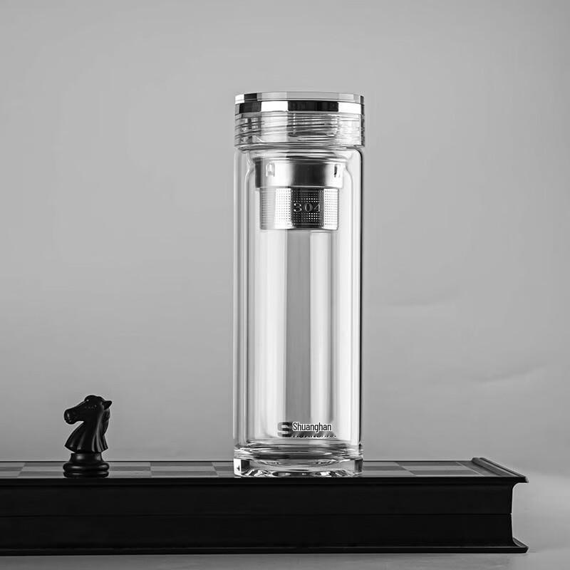 Shuanghan Double-Wall Glass Tea Infuser Bottle