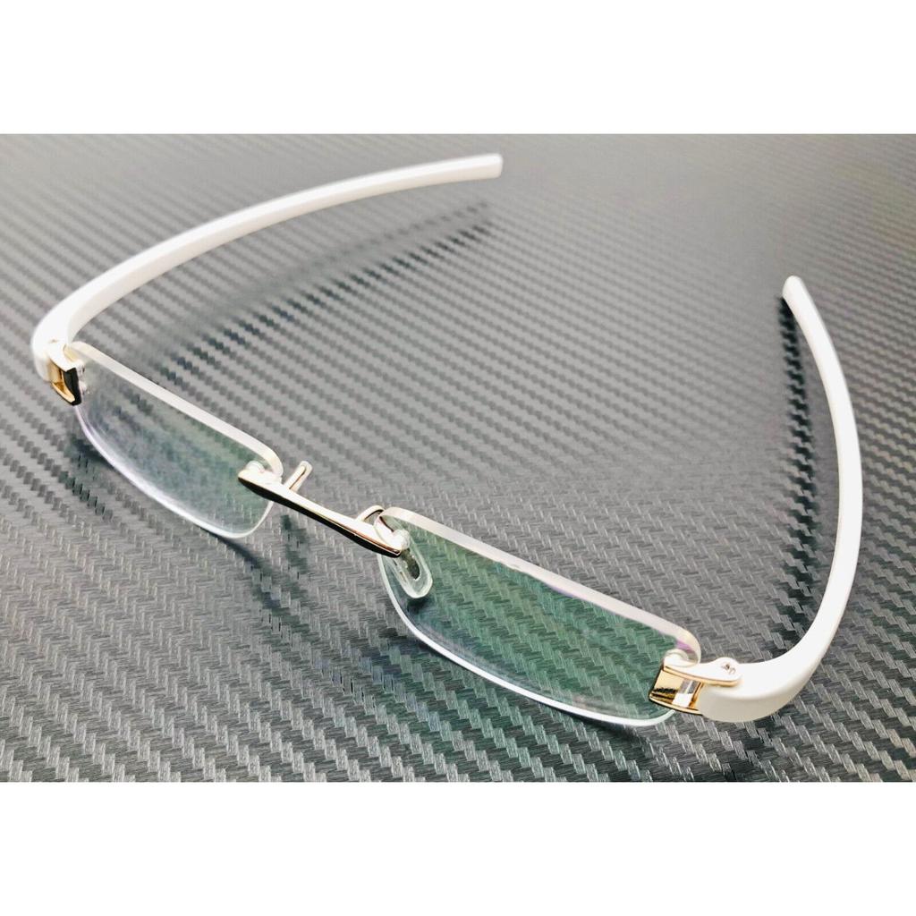 RSINC Rimless Rubber Frame Eyeglass Fashion Eye Wear Gold White 50-18-140 Tag A1