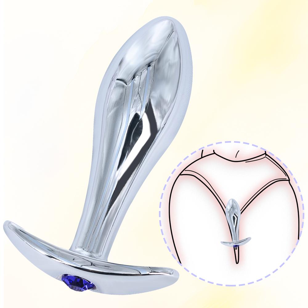 Metal Anal Plug P-Spot Stimulator - Prostate Massager Butt Plug Wearable Sex Toy for Men & Women