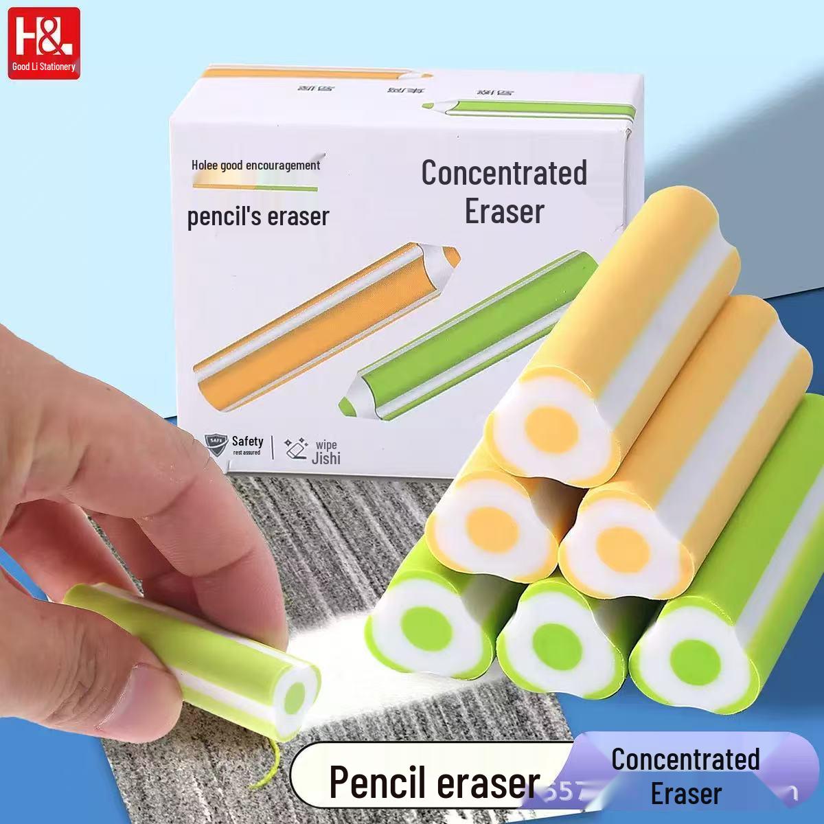 

Гарний безпиловий гумка Liren: Надчистий, Без слідів, Ідеально для учнів початкових класів, Мультяшний дизайн 1 Piece [Loose] Sharpened жовто-зелений