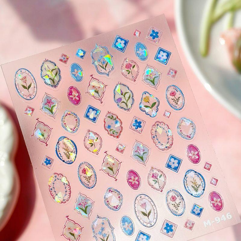 

Season Flower Glass of Photo Frame Broken Nail Stickers Waterproof Nail Sticker Decorative Decals Ornament M946 M946 (Broken Glass)