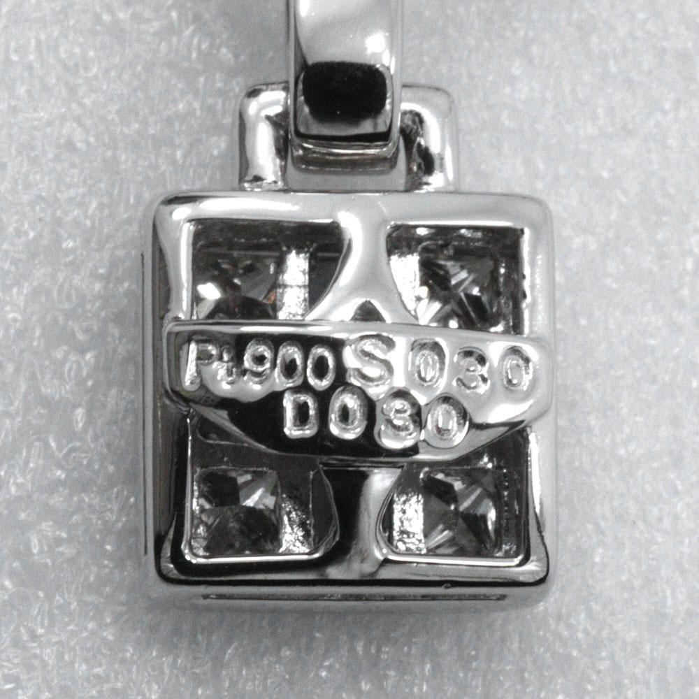 Necklace PtPlatinum/sapphire/diamond 5.9g Women Used