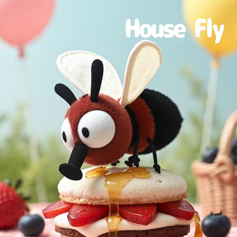 19cm Cartoon Funny Insect Series Plush Toys Soft Cute Red Bean Fly Stuffed Animals Perfect Birthday Gifts for Kids Girls or Boys