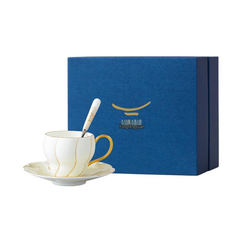 Auratic Magnolie 3-teiliges Keramik-Kaffeetassen- & Untertassenset