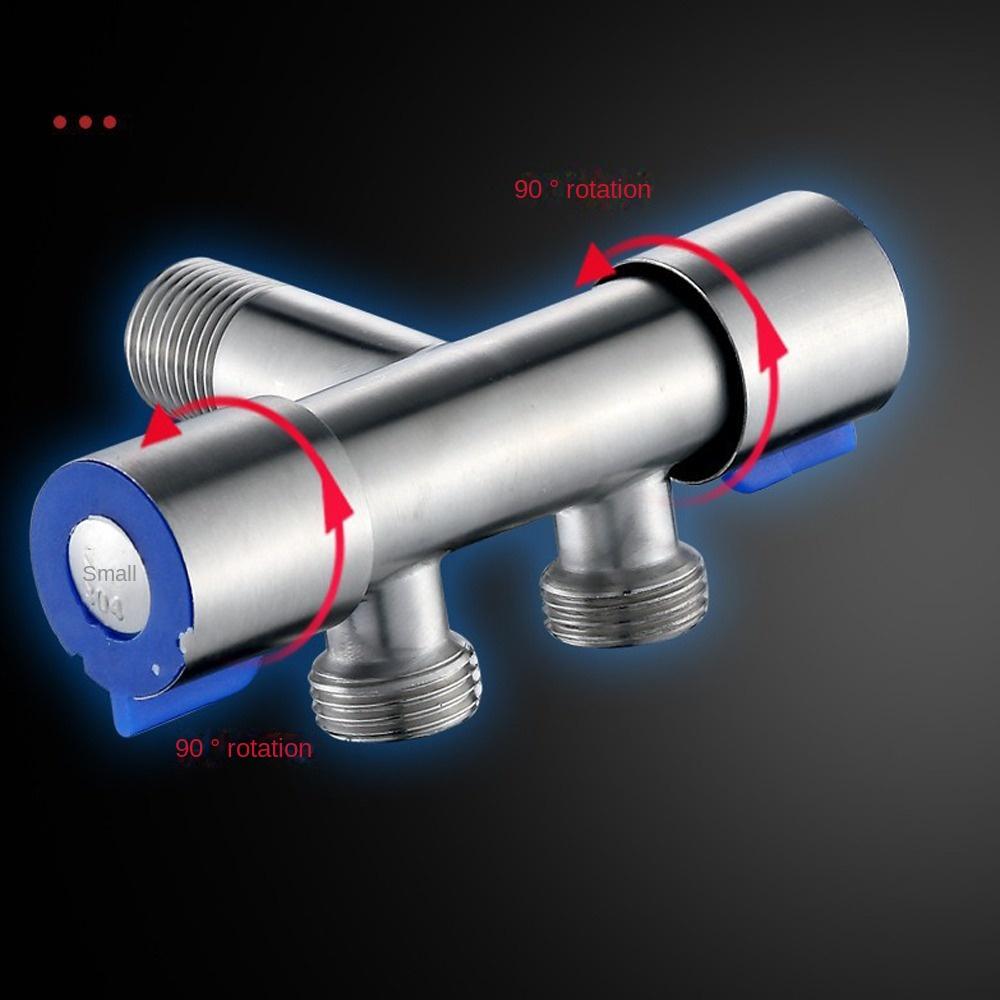 Stainless Steel Dual Control Valve G1/2 Outlet Shut Off Toilet Angle Valve Bathroom Accessories