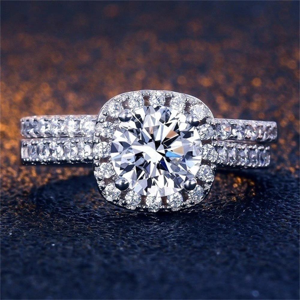 Sapphire Jewelry Wedding Silver Ring Women Engagement For Bridal White 925 Rings Sapphire Jewelry Wedding Silver Ring Women Engagement For Bridal White 925 Rings
