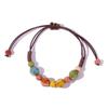 Kaseakia Handmade Vintage Ceramic Stone Beads Wax Cord Adjustable Beaded Bracelets Bohemian Boho Jewelry for Women