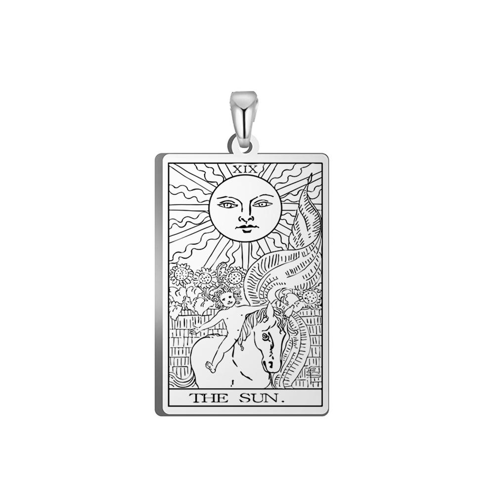 Dawapara The Major Arcana Tarot Cards Vintage Amulet Pendant for Necklaces Accessories Wholesale Stainless Steel