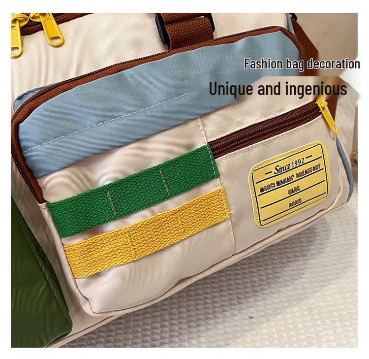 Women's & Men's Large Capacity Color Block Gym & Travel Crossbody Bag