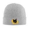 Black Cat Popping Out Of A Sunflower Warm Knitted Cap Fashion Bonnet Hat Autumn Winter Outdoor Beanies Hats for Unisex Adult