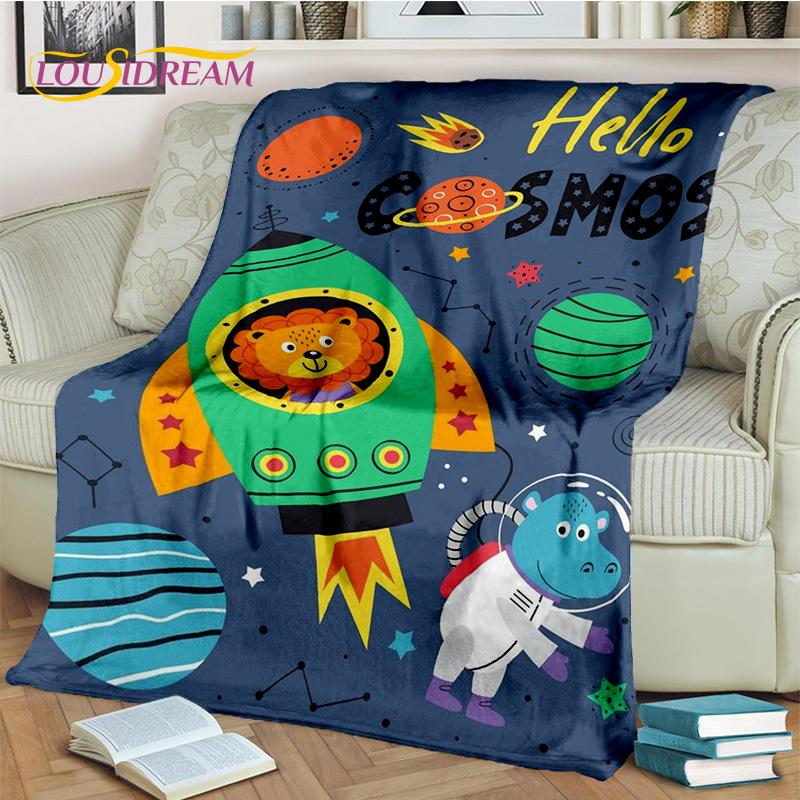 HD Cute Dino Cartoon 3D Dinosaur Space Children Blanket,soft Throw Blanket for Home Bedroom Bed Sofa Picnic Office Cover Blanket