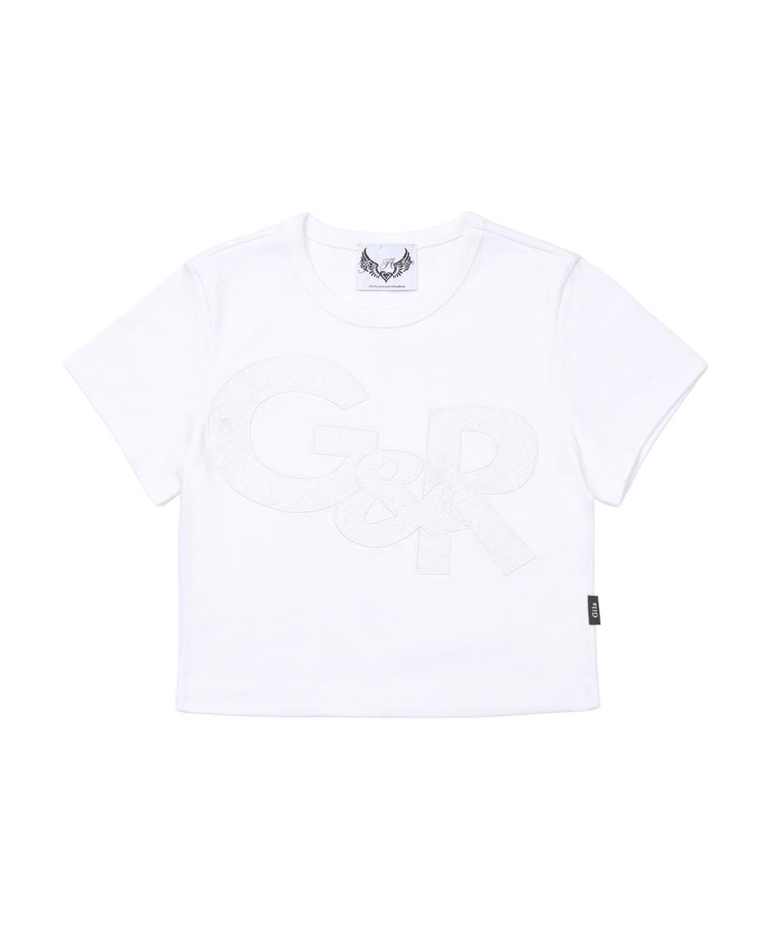 Gillaakaibeu G&R Logo Crop Top_White
