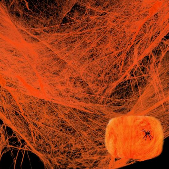 Barevné Halloweenské pavučiny Roztažitelné bavlněné pavučiny Elastické Strašidelné párty scénické rekvizity pro Halloweenské a Štědrovečerní večírky