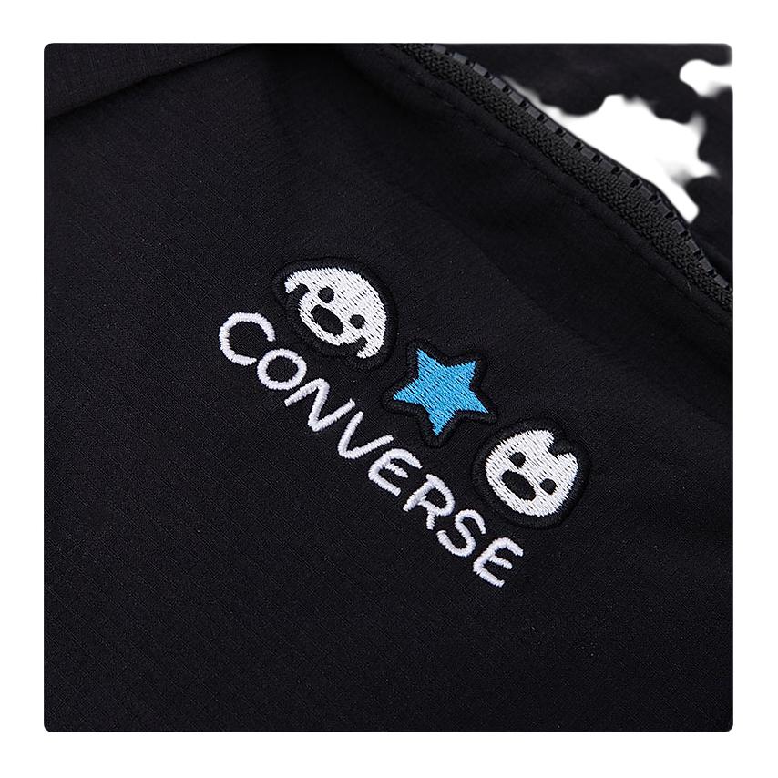 Converse Brand Logo Zip Closure Shoulder Bag, Crossbody Bag Small Unisex Black UA5982-023