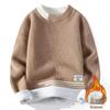Men's Velvet Thick Knit Sweater - Autumn/Winter Round Neck Trendy Warmwear for Teen Students
