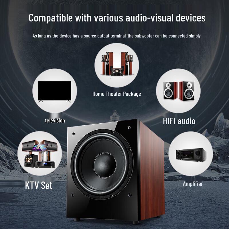 SANSUI SP4-15 12-inch Wired Home Theater Active Subwoofer (CN Version)